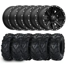 Hjulpakke 87 - Polaris 6x6 - 27&quot;/14&quot; ITP Mud Lite 2 E4, MSA M33 Clutch, +10mm