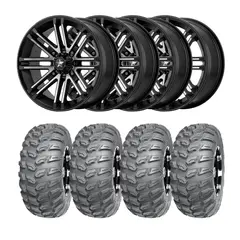 Hjulpakke 91 - Polaris 4x4 - 26&quot;/14&quot; Wanda P3035, MSA M40 Rouge - Svart/Titan