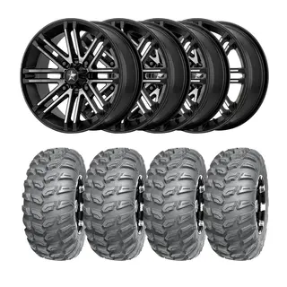 Hjulpakke 91 - Can-Am 4x4 - 26&quot;/14&quot; Wanda P3035, MSA M40 Rouge - Svart/Titan