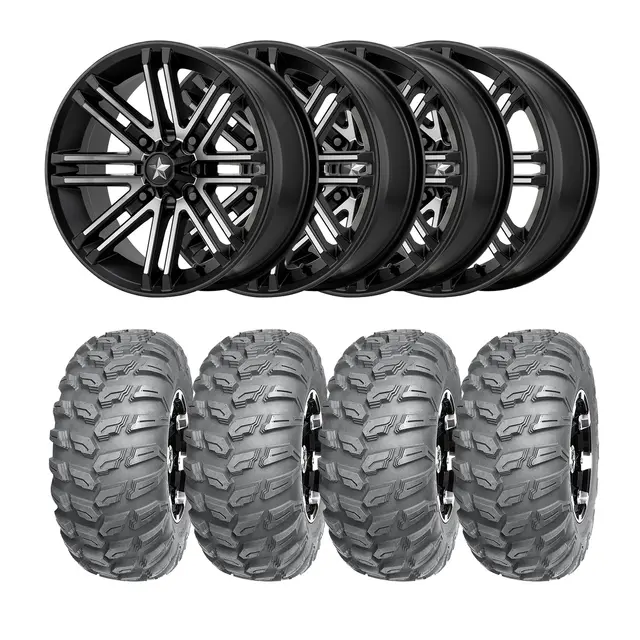 Hjulpakke 91 - Polaris 4x4 - 26"/14" Wanda P3035, MSA M40 Rouge - Svart/Titan 