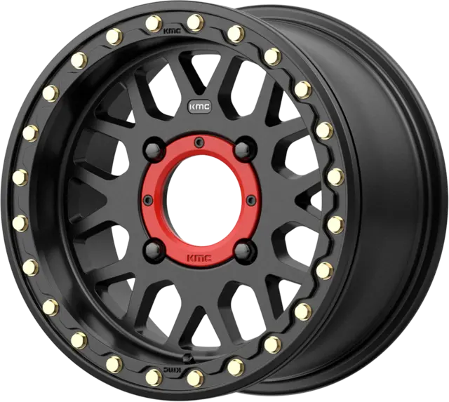 KMC KS235 Grenade BL 14X7 - 4/156, +10mm ATV/UTV Felg - Matt Svart, Beadlock 