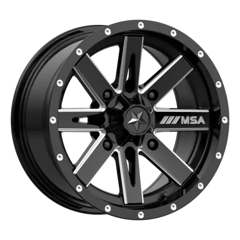 MSA M41 Boxer - Japanske, 4/110 ATV/UTV Felg - Maskinert/Sort, 14/15"