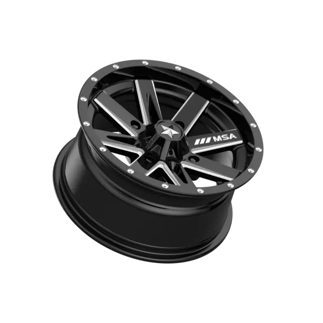 MSA M41 Boxer 14x7 - 4/110, +10mm ATV/UTV Felg - Maskinert/Sort 