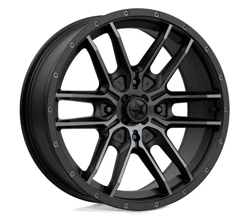 MSA M43 Fang 14/15x7 - 4/110, +10mm ATV/UTV Felg - Sort Matt/Titanium