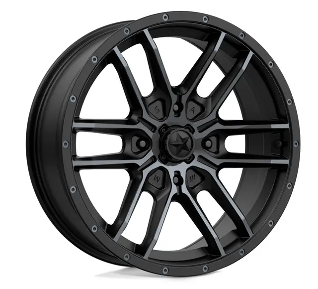 MSA M43 Fang 15x7 - 4/137, +10mm ATV/UTV Felg - Sort Matt/Titanium 