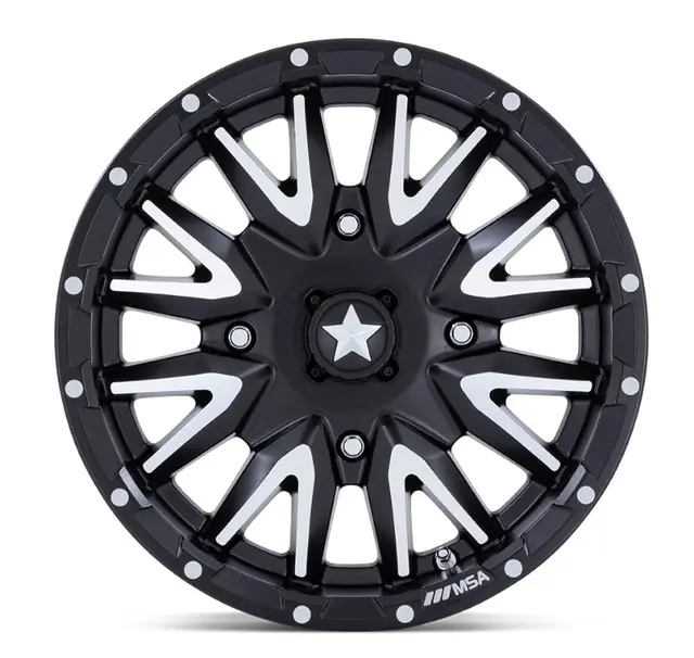 MSA M49 Creed 14x7 - 4/137, +10mm ATV/UTV Felg - Sort Matt, Maskinert 