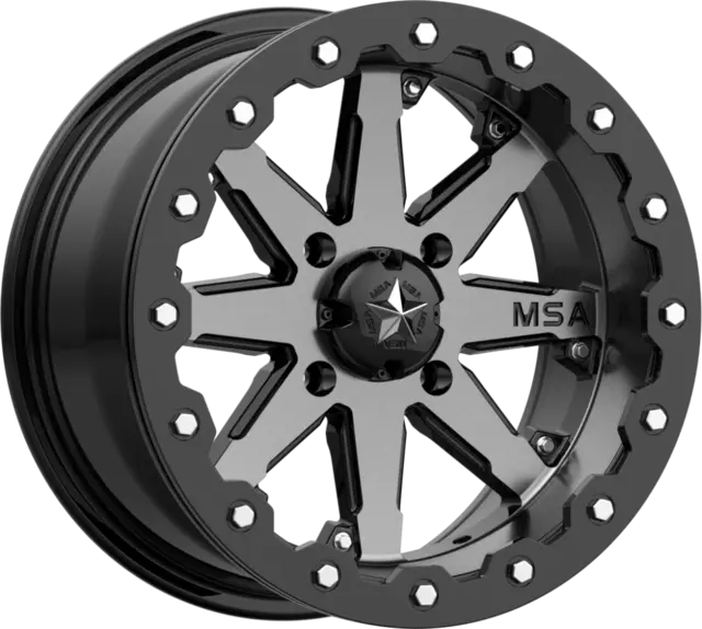 MSA M21 LOK 16x7 - 4/156, 0mm ATV/UTV Felg - Maskinert/Sort 