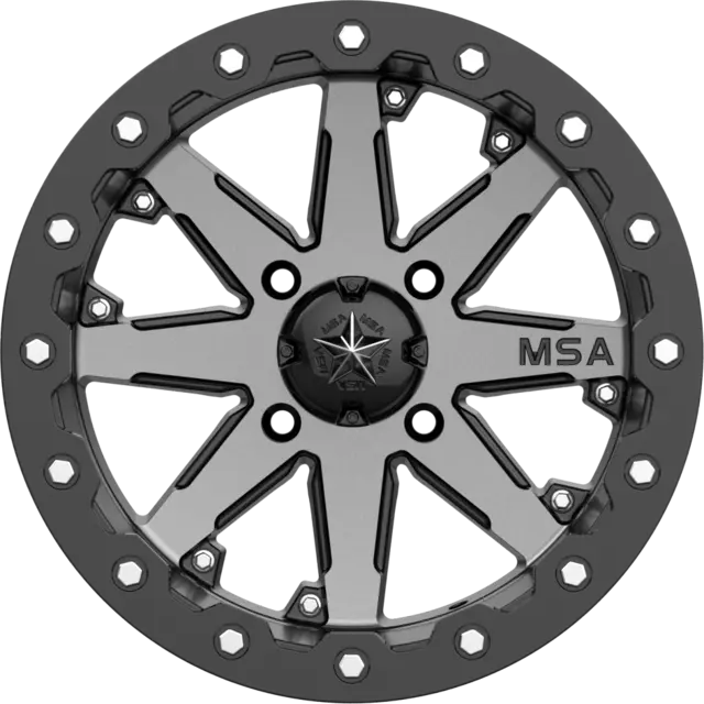 MSA M21 LOK 16x7 - 4/156, 0mm ATV/UTV Felg - Maskinert/Sort 