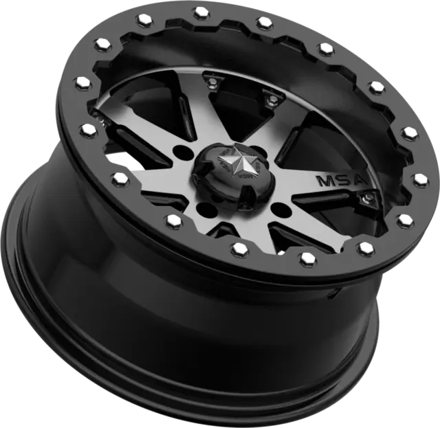 MSA M21 LOK 16x7 - 4/156, 0mm ATV/UTV Felg - Maskinert/Sort 