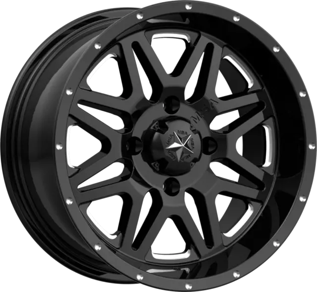 MSA M26 Vibe 16x7 - 4/156, +0mm ATV/UTV Felg - Blank Sort/Maskinert 