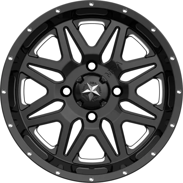 MSA M26 Vibe 16x7 - 4/156, +0mm ATV/UTV Felg - Blank Sort/Maskinert 