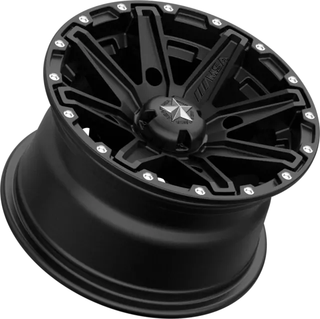 MSA M33 Clutch 14x7 - 4/137, +10mm ATV/UTV Felg - Sort/Maskinert 