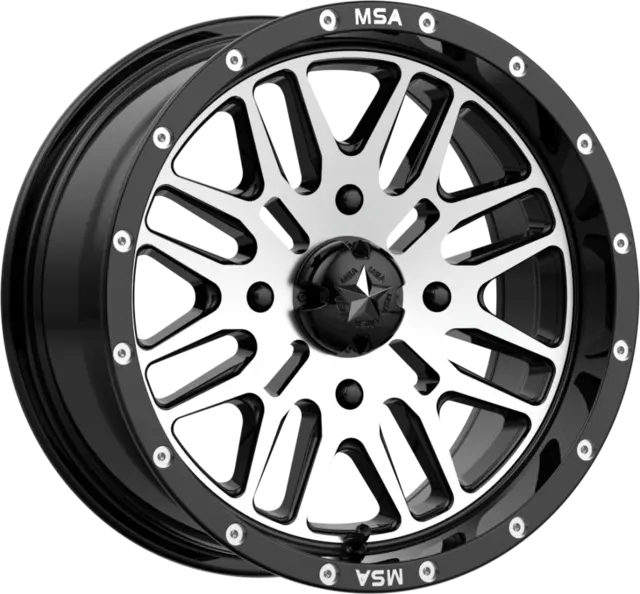 MSA M38 Brute 15x7 - 4/156, +10mm ATV/UTV Felg - Maskinert/Sort 