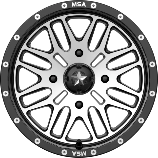 MSA M38 Brute 15x7 - 4/156, +10mm ATV/UTV Felg - Maskinert/Sort 
