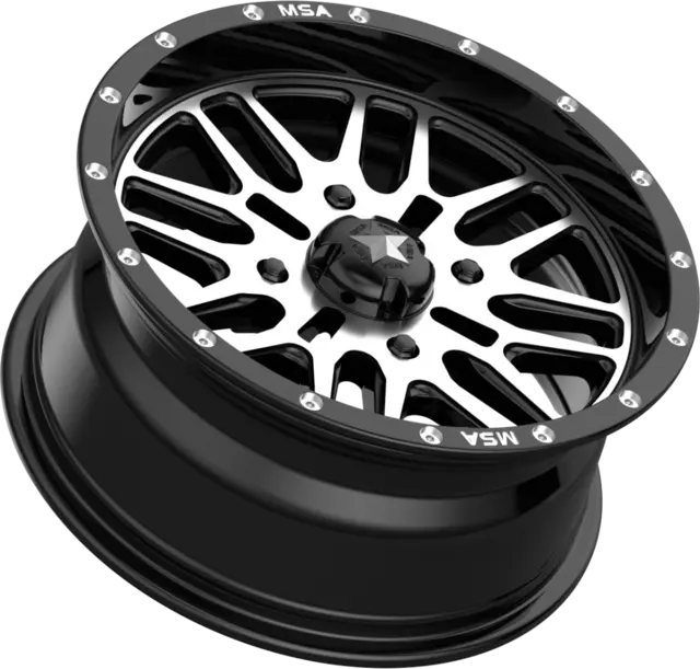 MSA M38 Brute 15x7 - 4/156, +10mm ATV/UTV Felg - Maskinert/Sort 