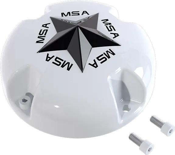 MSA Senterkopper - Bolt-On Wheel Cap Star, Hvit 
