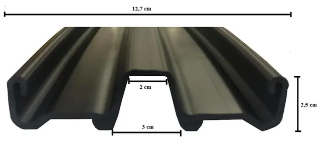 Plastbelegg Kjelke Mellom/Liten, Sort Lengde ca 180cm, Bredde ca 13cm 