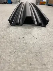 Plastbelegg Kjelke, Stor/T&#248;mmmerd., Sort Lengde ca 180cm, Bredde 17cm