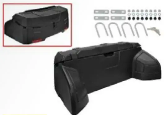 Bagasjeboks ATV - bak, 100L Komplett med monteringsdeler 