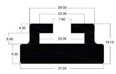 Sleide Arctic Cat/Yamaha - 107cm Hvit Profil 30, Selges i stk