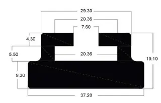 Sleide Arctic Cat/Yamaha - 107cm Hvit Profil 30, Selges i stk