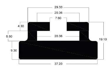 Sleide Arctic Cat/Yamaha - 107cm Hvit Profil 30, Selges i stk 