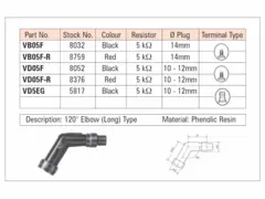 NGK VD05F Plugghette 120&#186; Elbow 10-12mm plugg