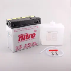 Nitro N-51913S - 12V ATV/MC/Sn&#248;scooter Batteri 12V, 19Ah, 186x82x171, Syreflaske