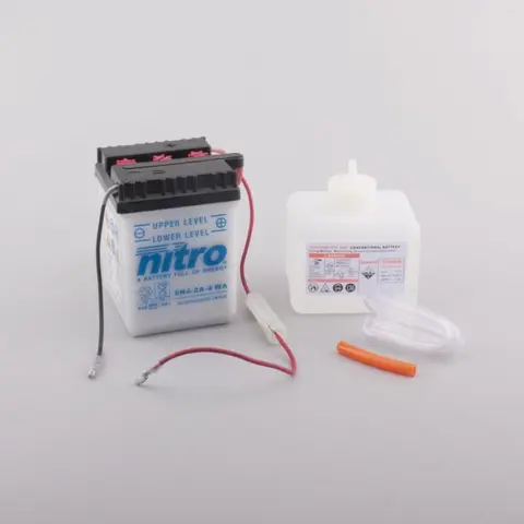 Nitro 6N4-2A-4 - 6V ATV/MC/Snøscooter Batteri 6V, 4Ah, 71x71x96, Syrepakke