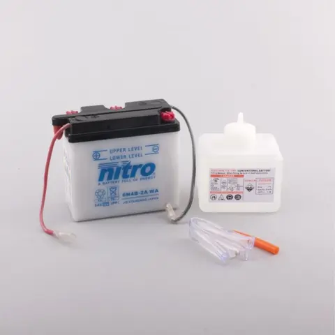 Nitro 6N4B-2A - 6V ATV/MC/Snøscooter Batteri 6V, 4Ah, 102x48x96, Syrepakke
