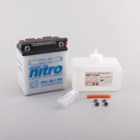 Nitro 6N6-3B-1 - 6V ATV/MC/Snøscooter Batteri 6 Volt, 6 Ah, 99x57x111, Syrepakke