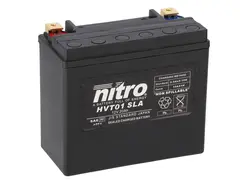 Nitro HVT 01 - 12V ATV/MC/Sn&#248;scooter Batteri 12V, 20Ah, 175x87x155, Forsegl. AGM GEL