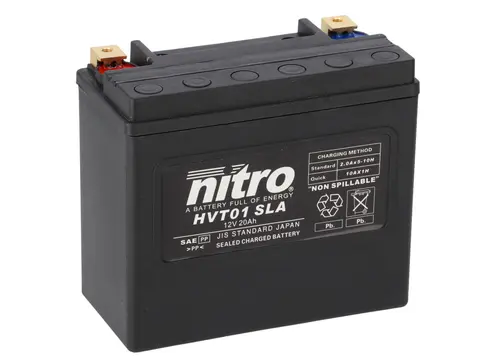 Nitro HVT 01 - 12V ATV/MC/Snøscooter Batteri 12V, 20Ah, 175x87x155, Forsegl. AGM GEL