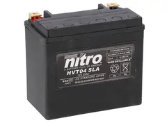 Nitro HVT 04 - 12V ATV/MC/Sn&#248;scooter Batteri 12V, 22Ah, 173x98x155, Forsegl. AGM GEL