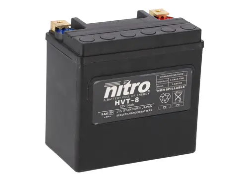 Nitro HVT 08 - 12V ATV/MC/Snøscooter Batteri 12V, 14Ah, 148x86x145, Forsegl. AGM GEL