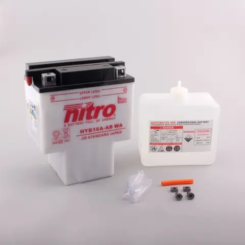 Nitro HYB16A-AB - 12V ATV/MC/Snøscooter Batteri 12V, 16 Ah,151x91x180, Syreflaske