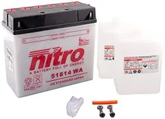 Nitro 51814 - 12V ATV/MC/Sn&#248;scooter Batteri 12V, 18Ah, 186x82x171, Syrepakke