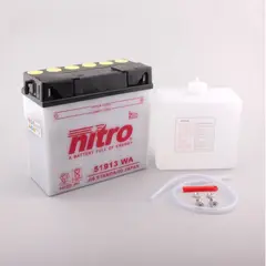Nitro 51913 12V ATV/MC/Sn&#248;scooter Batteri 12V, 19Ah, 186x82x171, Syreflaske