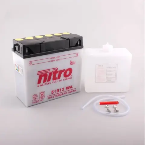 Nitro 51913 12V ATV/MC/Snøscooter Batteri 12V, 19Ah, 186x82x171, Syreflaske
