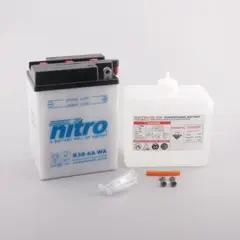Nitro B38-6A - 6V ATV/MC/Sn&#248;scooter Batteri 6V, 13Ah, 119x83x161, Syrepakke