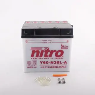 Nitro Y60-N30L-A - 12V ATV/MC/Sn&#248;scooter Batteri 12V, 30Ah, 186x130x171, Syrepakke