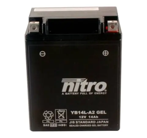 Nitro YB14L-A2 - 12V ATV/MC/Snøscooter Batteri 12V, 14Ah, 134x89x166, Forsegl. AGM GEL