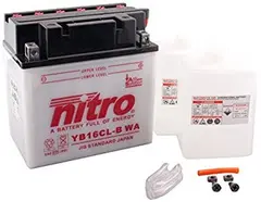 Nitro YB16CL-B - 12V ATV/MC/Sn&#248;scooter Batteri 12V, 19Ah, 175x100x175, Syrepakke