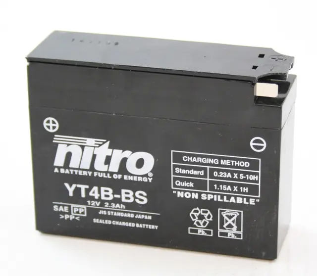 Nitro YT4B-BS - 12V ATV/MC/Snøscooter Batteri