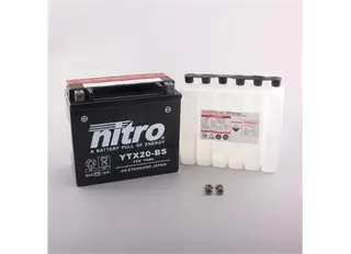 Nitro YTX20A-BS - 12V ATV/MC/Sn&#248;scooter Batteri 12V, 18Ah, 150x87x161, Syrepakke, AGM