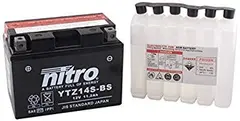 Nitro YTZ14S-BS - 12V ATV/MC/Sn&#248;scooter Batteri 12V, 11.2Ah, 150x87x110, Syrepakke, AGM