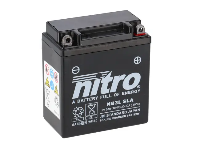 NITRO NB3L SLA GEL AGM closed 12V, 3Ah, 98x56x110, AGM GEL 
