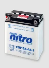 Nitro 12N12A-4A-1-WA - 12V ATV/MC/Sn&#248;scooter Batteri 12V, 12Ah, 136x82x162, Syreflaske
