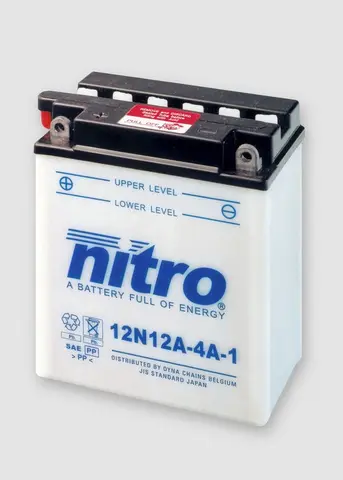Nitro 12N12A-4A-1-WA - 12V ATV/MC/Snøscooter Batteri 12V, 12Ah, 136x82x162, Syreflaske