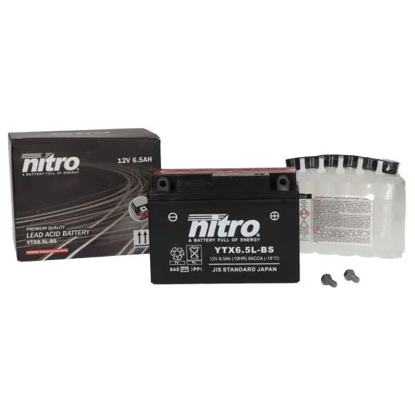 NITRO NTX6.5L-BS AGM open with acid pack 